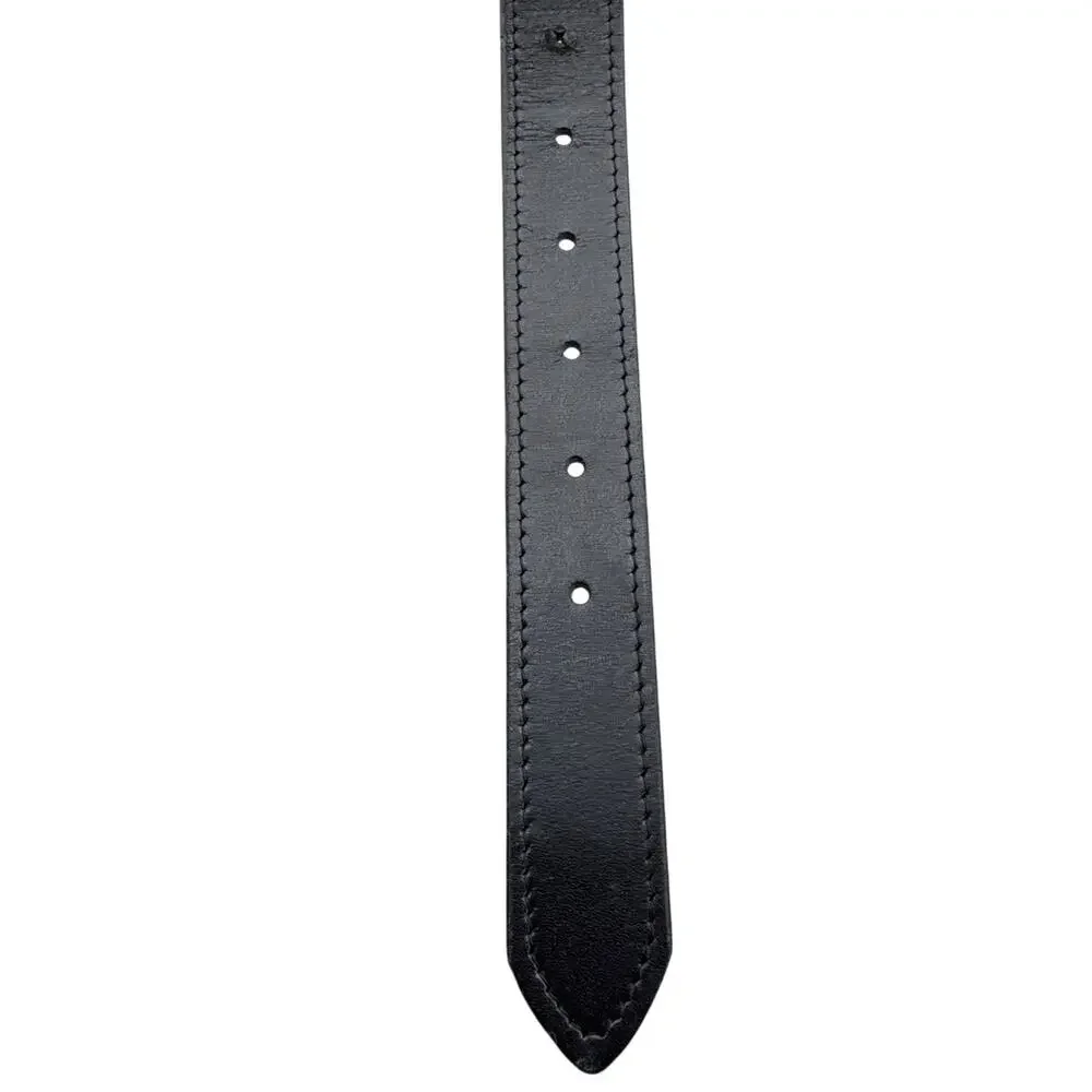 Black Leather Square Silver Buckle 1